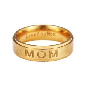 Stainless Steel Mom Engraved Ring